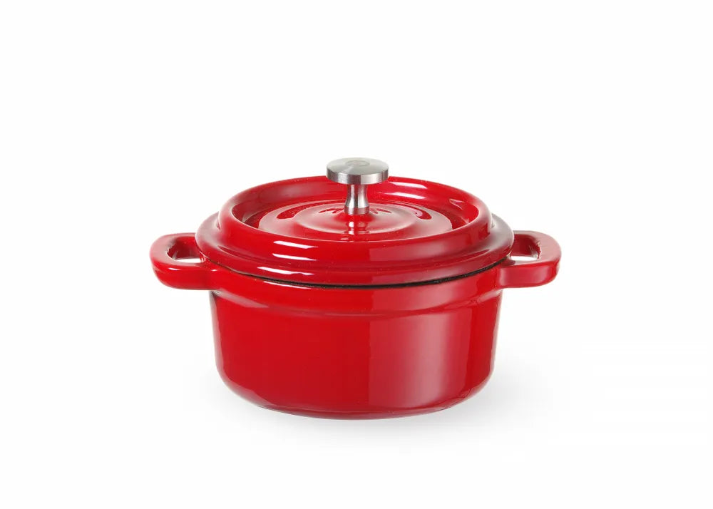 Emaillierter Gusseisentopf, HENDI, 0,27L, Rot, 130x100x(H)48mm
