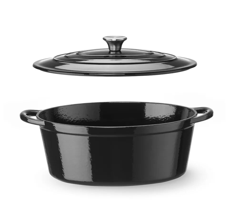 Emaillierter Gusseisentopf, HENDI, 0,27L, Schwarz, 130x100x(H)48mm