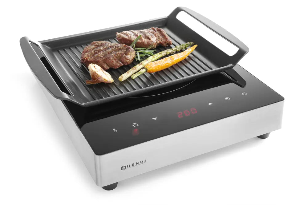 Grillplatte für Induktionskocher, HENDI, 390x260x(H)35mm