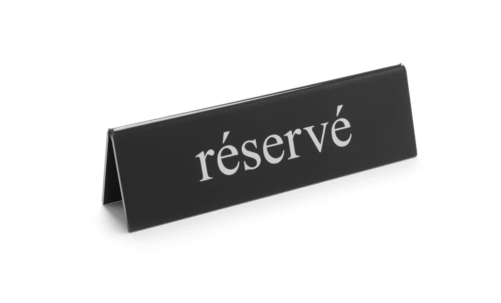 Tischschild Reserviert, HENDI, réservé, 130x30x(H)38mm