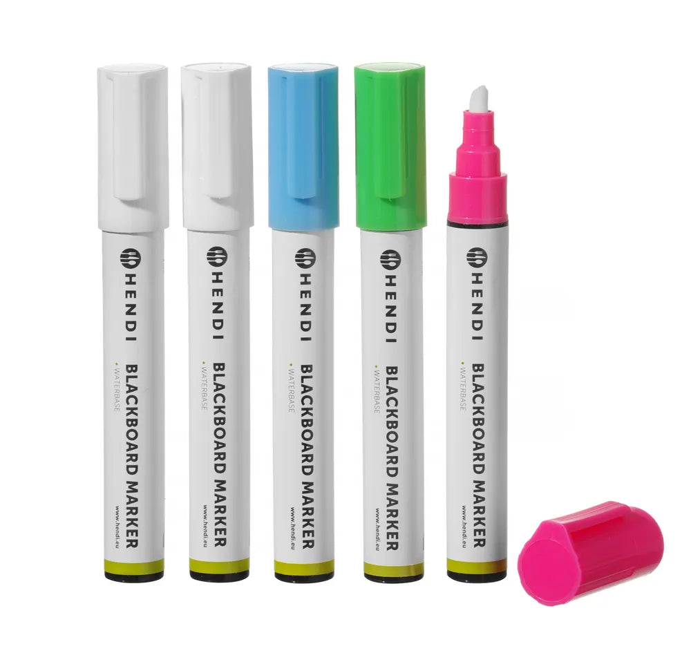 Kreidemarker 6 mm, HENDI, 1x pink, 1x grün, 1x blau, 2x weiß