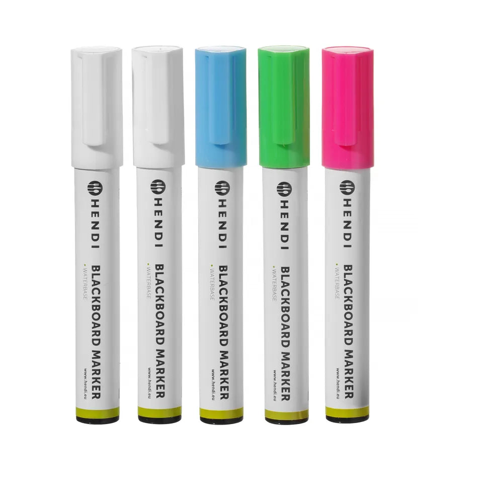 Kreidemarker 6 mm, HENDI, 1x pink, 1x grün, 1x blau, 2x weiß