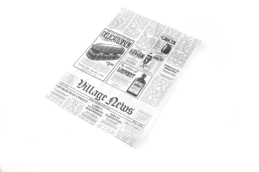Pergamentpapier, HENDI, Zeitungsdruck, 500 Stk., 250x350mm