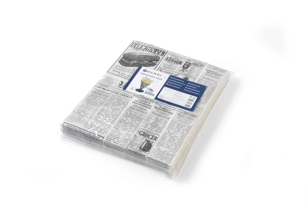 Pergamentpapier, HENDI, Zeitungsdruck, 500 Stk., 200x250mm