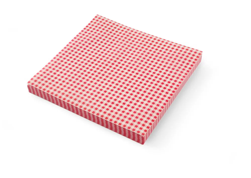 Einschlagpapier, fettdicht, HENDI, Karomuster, 500 Stk., 305x305mm