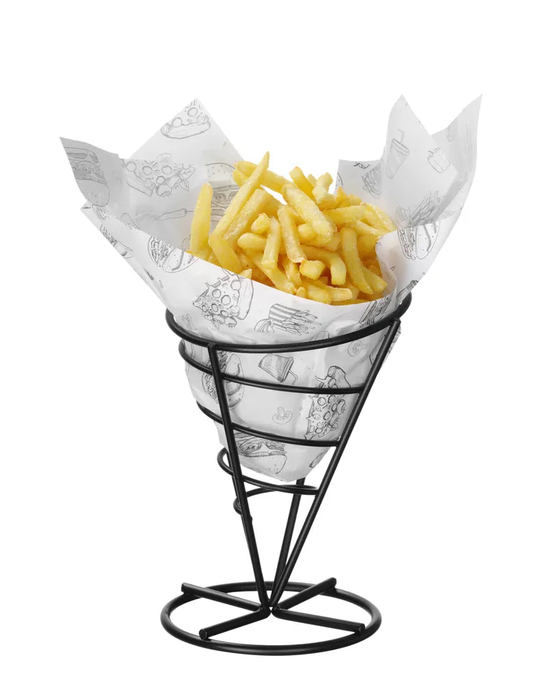 Einschlagpapier, fettdicht, HENDI, Fastfood-Muster, 500 Stk., 250x350mm
