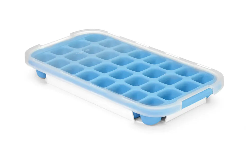Eiswürfelform mit Deckel und Bodenwanne, BarUp, Blau, 337x170mm