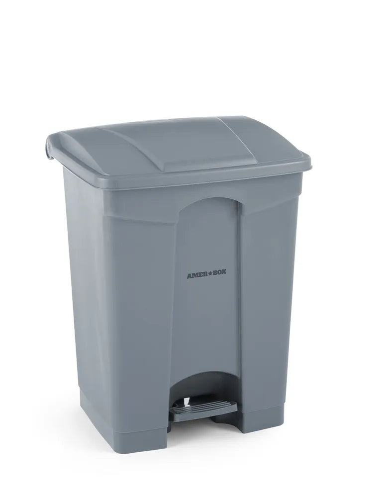 Tret-Abfalleimer, AmerBox, 68L, Hellgrau, 490x410x(H)660mm