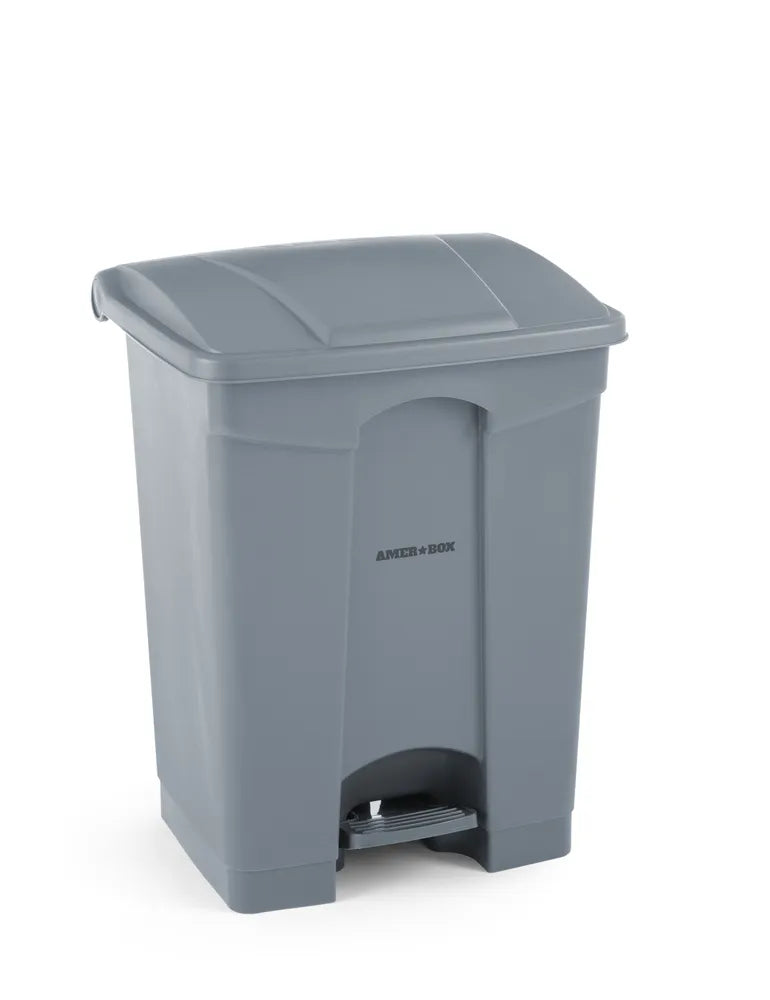 Tret-Abfalleimer, AmerBox, 68L, Hellgrau, 490x410x(H)660mm