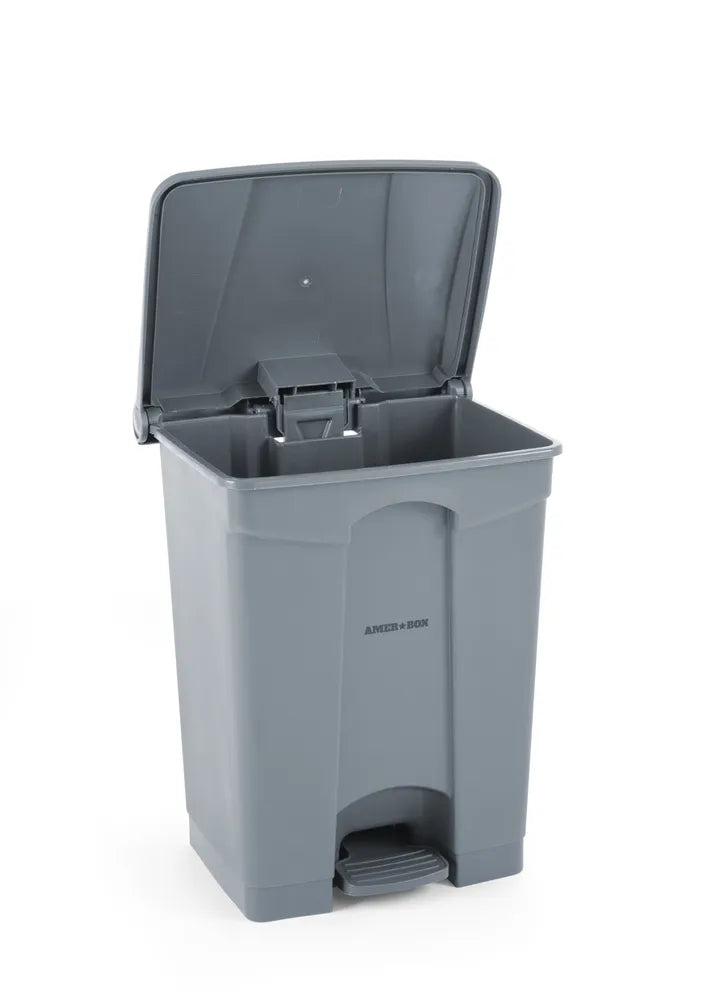 Tret-Abfalleimer, AmerBox, 68L, Hellgrau, 490x410x(H)660mm