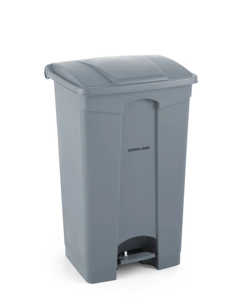 Tret-Abfalleimer, AmerBox, 68L, Hellgrau, 490x410x(H)660mm