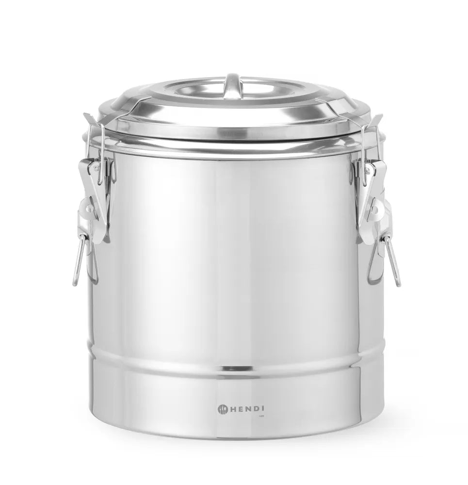 Isolierter tragbarer Behälter, HENDI, Kitchen Line, 23L, Silber, ⌀350x(H)440mm