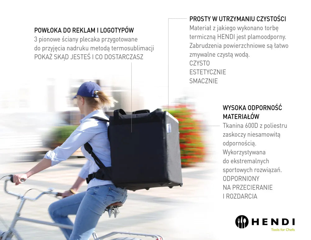 Thermo-Transportrucksack, HENDI, 75,2L, Schwarz, 410x410x(H)480mm