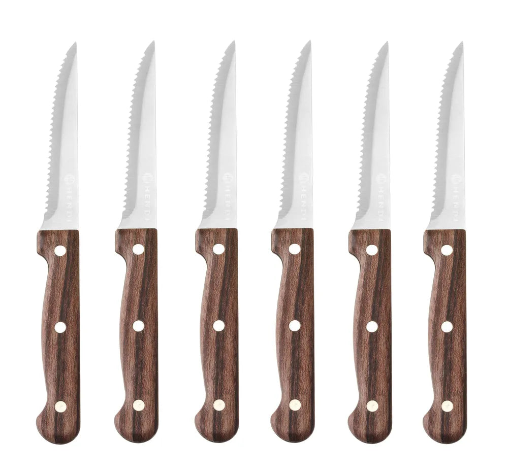 Steakmesser, HENDI, Profi Line, Schwarz, 6 Stk., (L)210mm