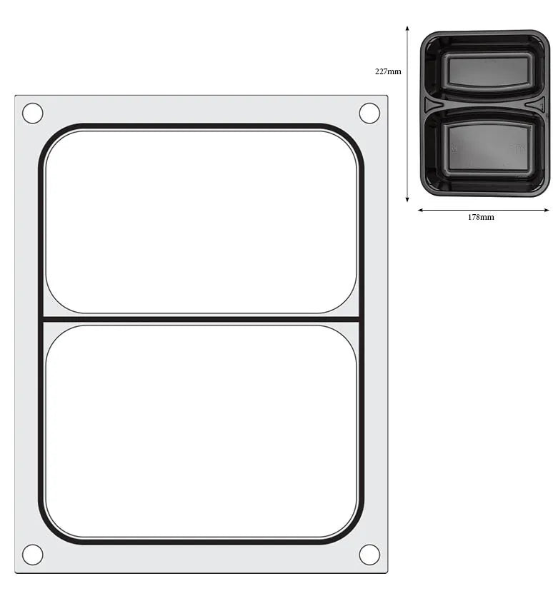 Matrize für Versiegelungsmaschine, HENDI, ein Behälter (227x178 mm)