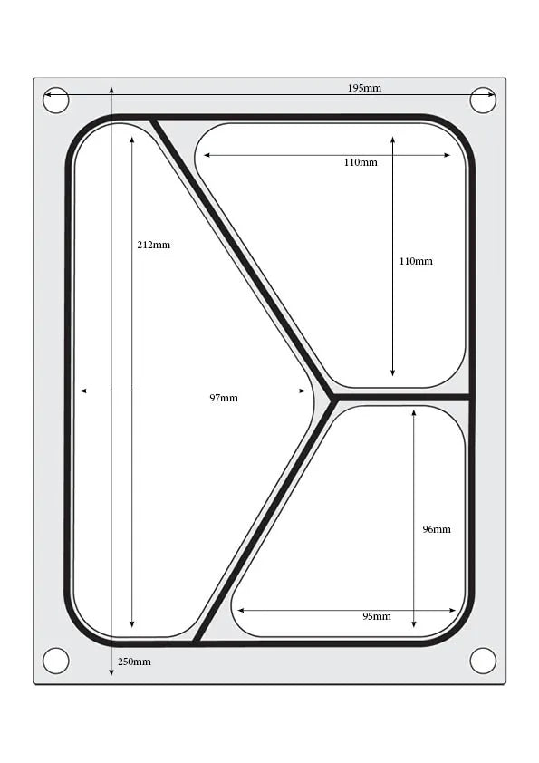 Matrize für Versiegelungsmaschine, HENDI, ein dreiteiliger Behälter (227x178 mm)