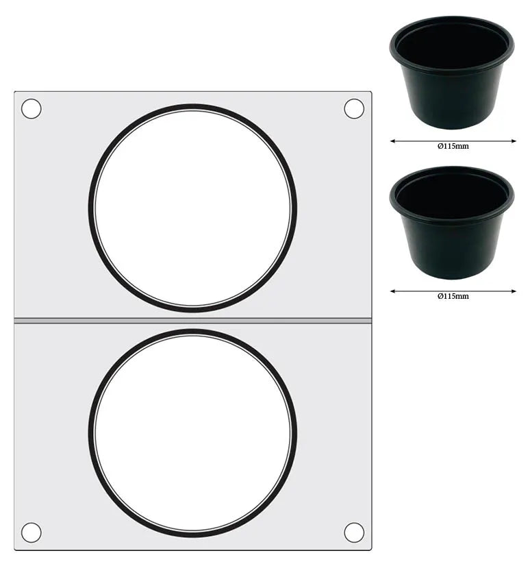 Matrize für Versiegelungsmaschine, HENDI, zwei runde Behälter (ø115 mm)