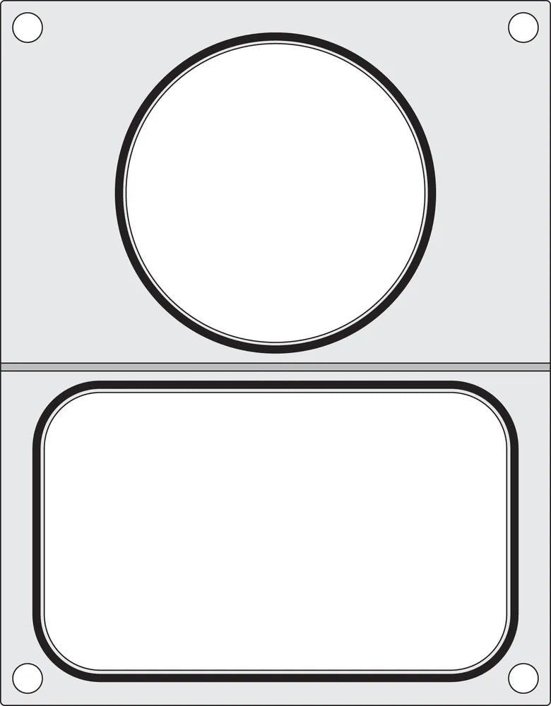 Matrize für Versiegelungsmaschine, HENDI, zwei Behälter (1x 178x113 mm, 1x ø115 mm)
