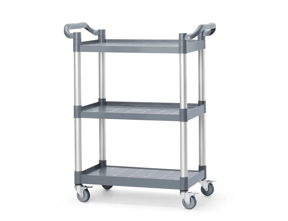 Servierwagen aus Polypropylen mit 3 Fächern, klein, AmerBox, 800x420x(H)945mm