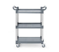 Servierwagen aus Polypropylen mit 3 Fächern, klein, AmerBox, 800x420x(H)945mm