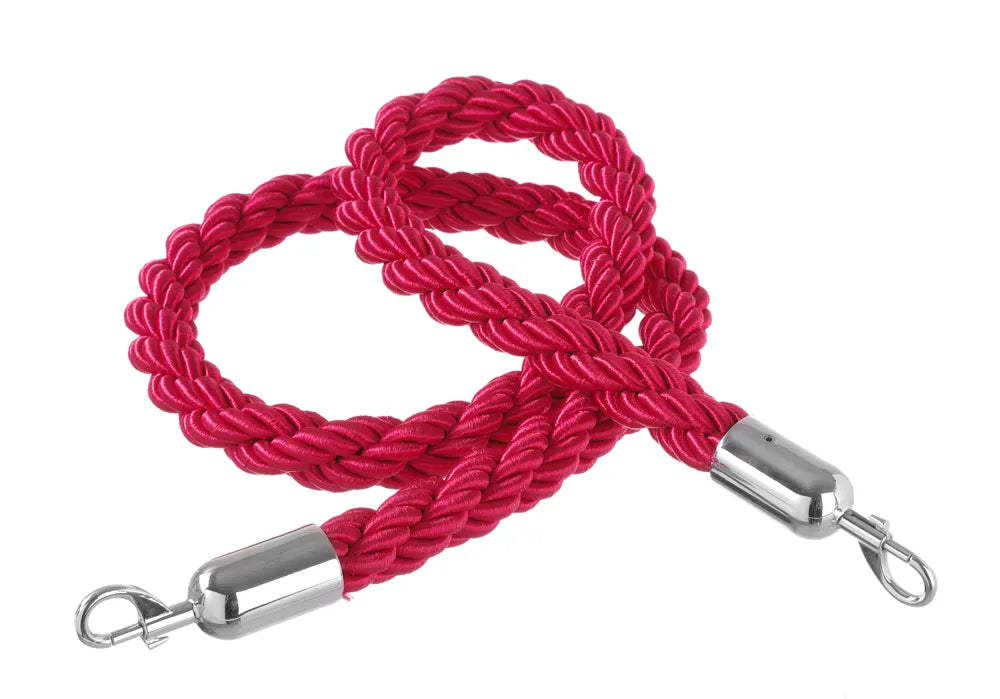 Absperrseile, HENDI, rot mit polierten Haken, Rot, (L)1500mm