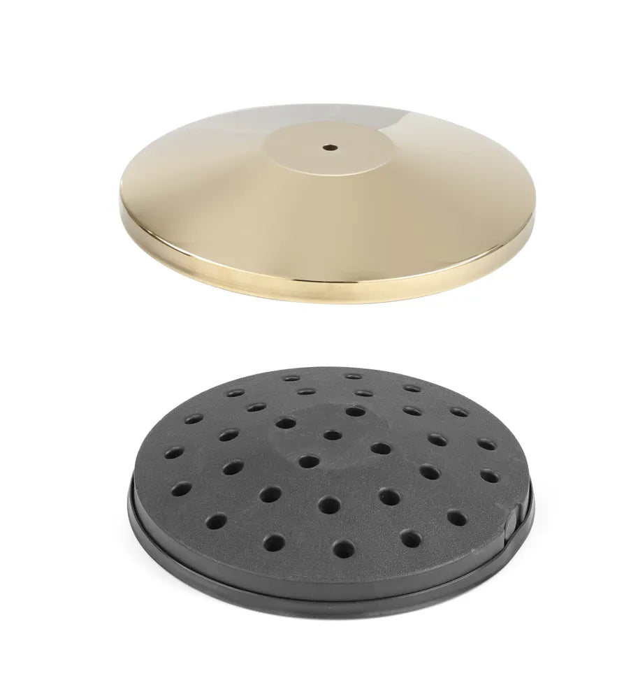 Absperrpfosten, goldfarben, HENDI, Bodenplatte, ⌀360x(H)65mm