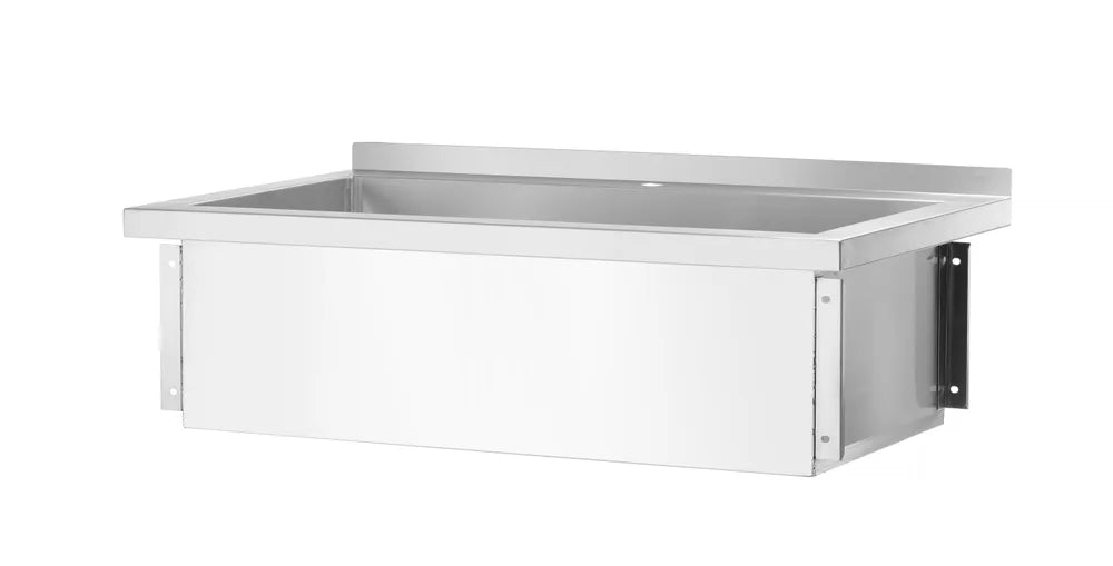 Tisch mit Einzelwaschwanne, ohne Spritzschutz – verschraubt, Tiefe 600 mm, HENDI, Budget Line, 800x600x(H)850mm