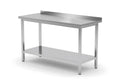 Wandtisch mit Ablage – verschraubt, Tiefe 600 mm, HENDI, Profi Line, 1000x600x(H)850mm