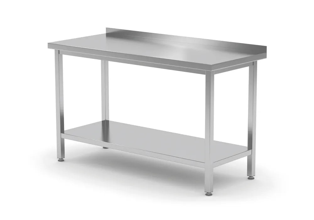 Wandtisch mit Ablage – verschraubt, Tiefe 600 mm, HENDI, Profi Line, 1000x600x(H)850mm