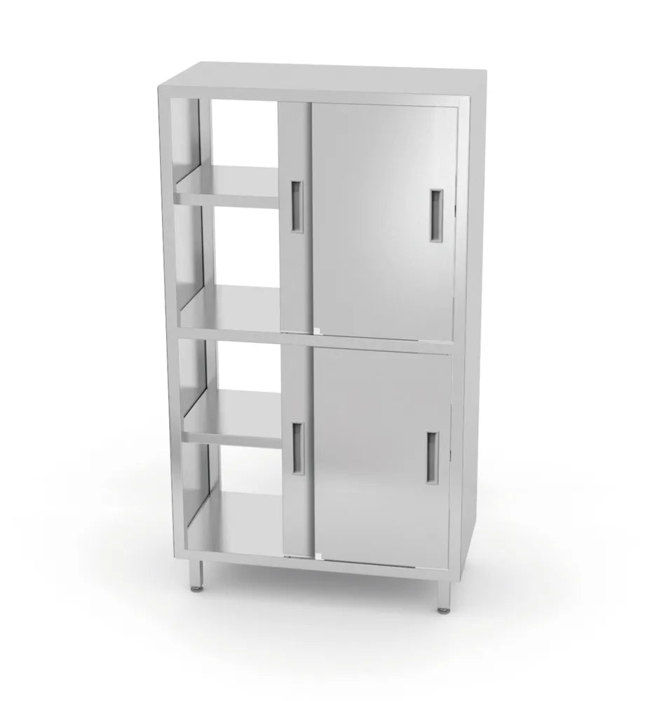 Durchreicheschrank mit Trennwand und Schiebetüren – verschraubt, HENDI, Kitchen Line, 1000x600x(H)1800mm