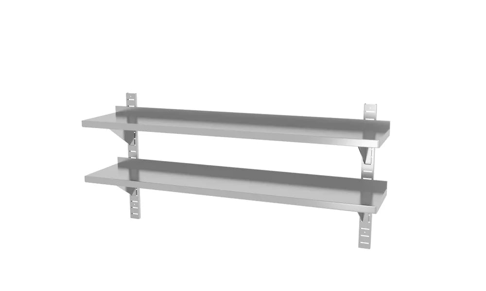 Doppelwandregal, einstellbar, mit 2 Halterungen, HENDI, 800x300x(H)600mm