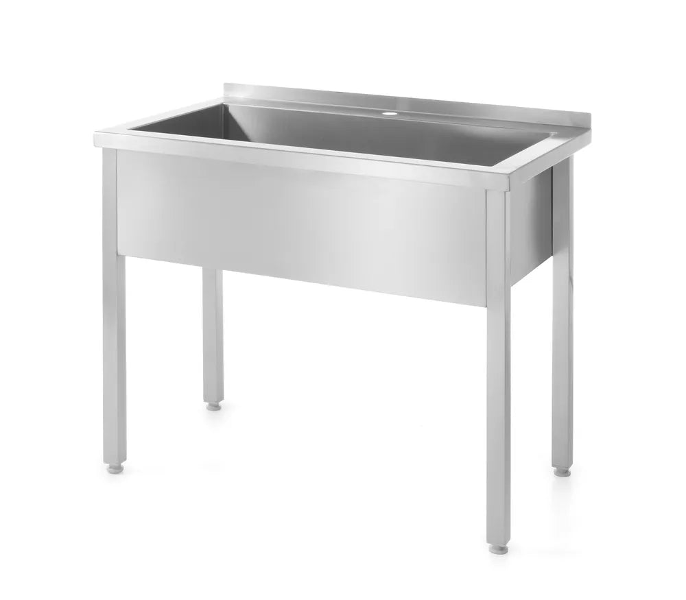 Tisch mit Einzel-Waschwanne – geschweißt, HENDI, Profi Line, 1000x600x(H)850mm