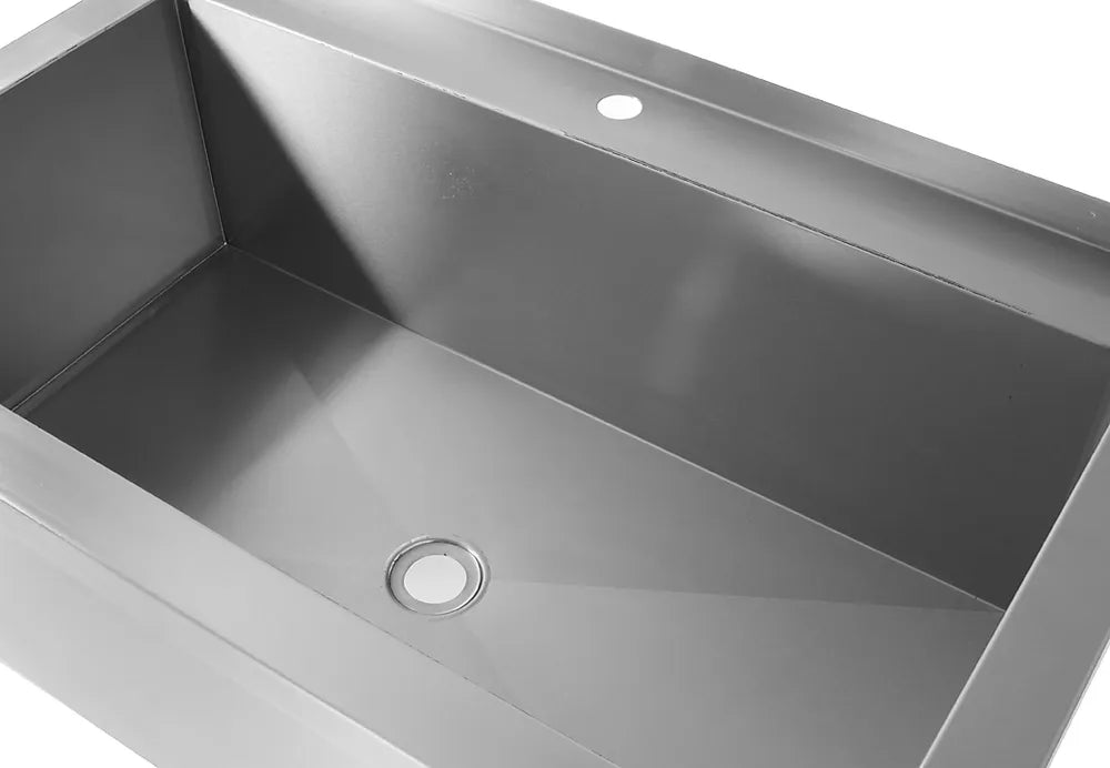 Tisch mit Einzel-Waschwanne – geschweißt, HENDI, Profi Line, 1000x600x(H)850mm