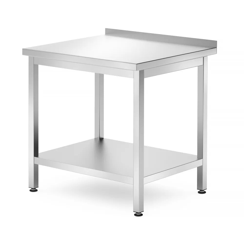Wandtisch mit Ablage – verschraubt, Tiefe 700 mm, HENDI, Profi Line, 800x700x(H)850mm