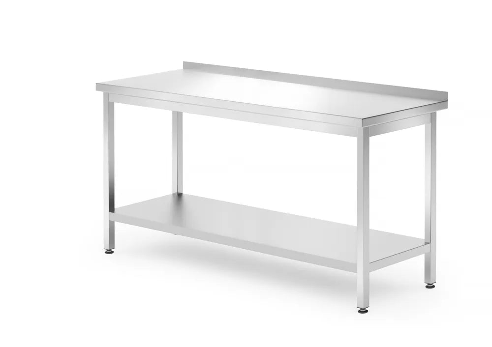 Wandtisch mit Ablage – verschraubt, Tiefe 700 mm, HENDI, Profi Line, 1600x700x(H)850mm