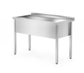 Tisch mit Einzelwaschwanne – verschweißt, Tiefe 700 mm, Kammerhöhe 300 mm, HENDI, Profi Line, 1000x700x(H)850mm
