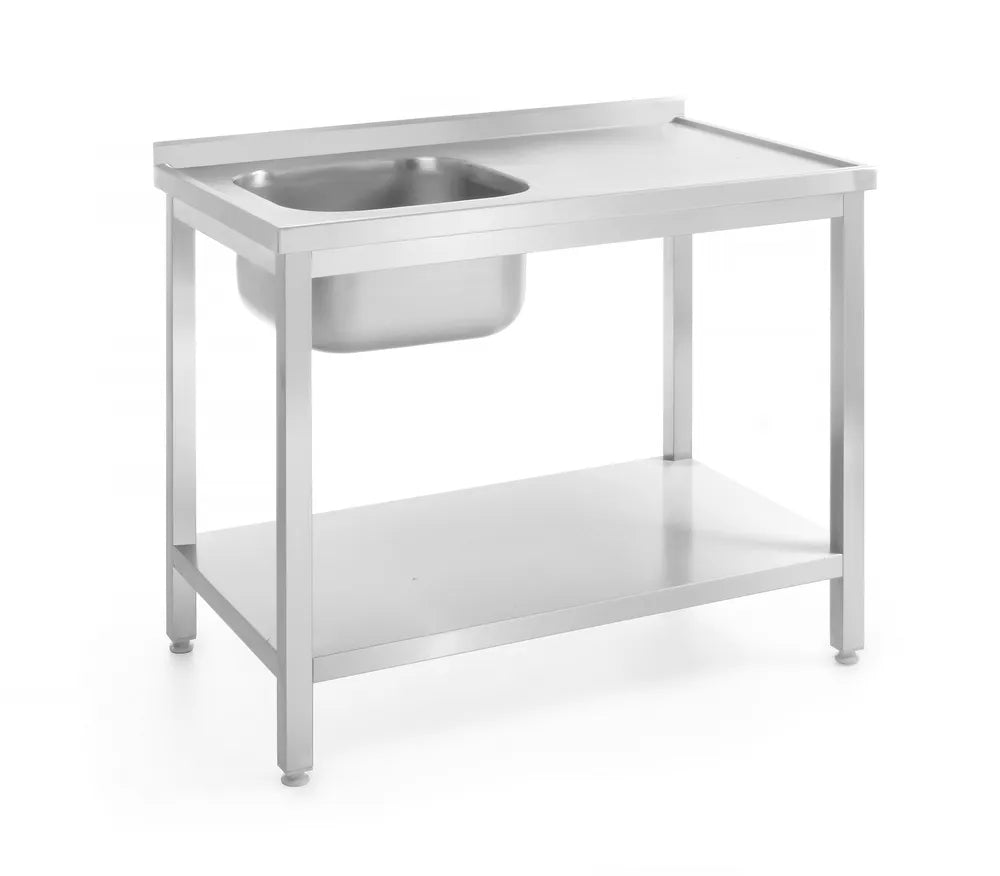 Waschtisch mit Ablage – verschraubt, Tiefe 700 mm, HENDI, Profi Line, Links, 1000x700x(H)850mm