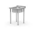 Spültisch, verschraubt, HENDI, Kitchen Line, Waschbecken in der Mitte, 600x600x(H)850mm