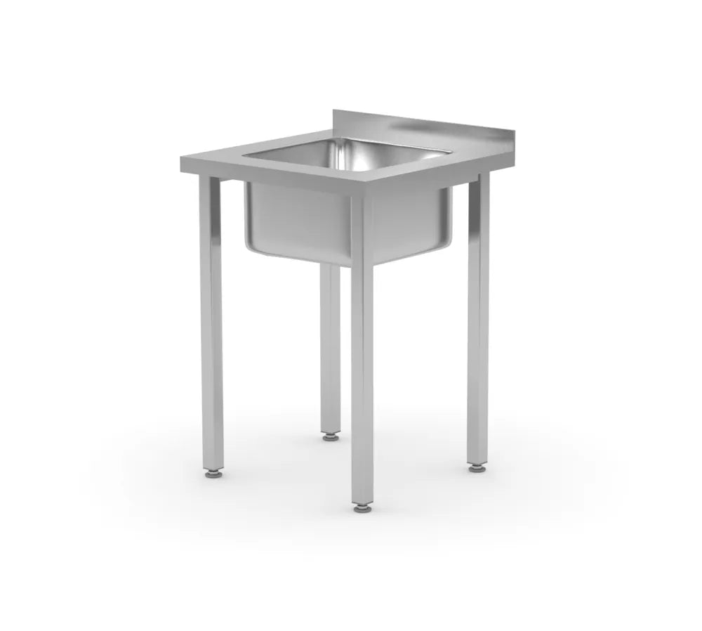 Spültisch, verschraubt, HENDI, Kitchen Line, Spülbecken auf der rechten Seite, 800x600x(H)850mm