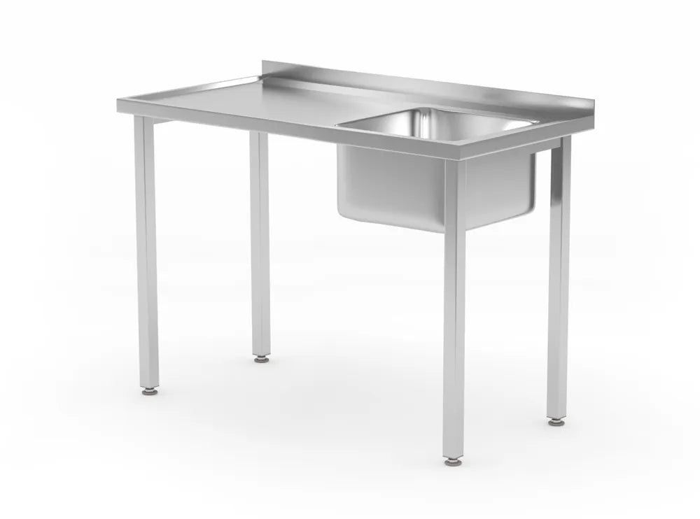 Spültisch, verschraubt, HENDI, Kitchen Line, Waschbecken in der Mitte, 600x600x(H)850mm