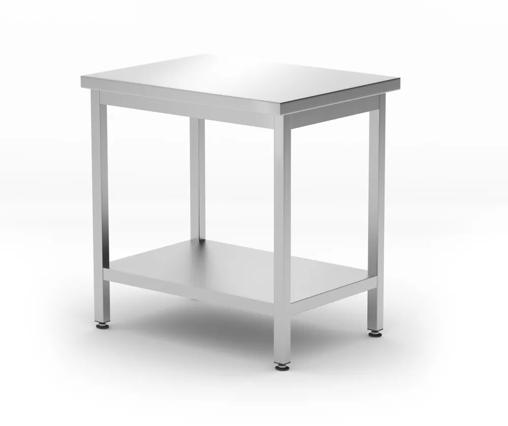 Mitteltisch mit Ablage – verschraubt, Tiefe 600 mm, HENDI, Kitchen Line, 800x600x(H)850mm