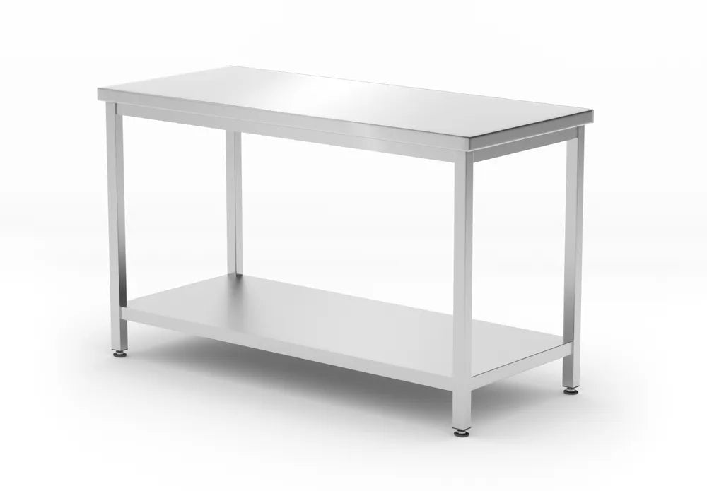 Mitteltisch mit Ablage – verschraubt, Tiefe 600 mm, HENDI, Kitchen Line, 800x600x(H)850mm