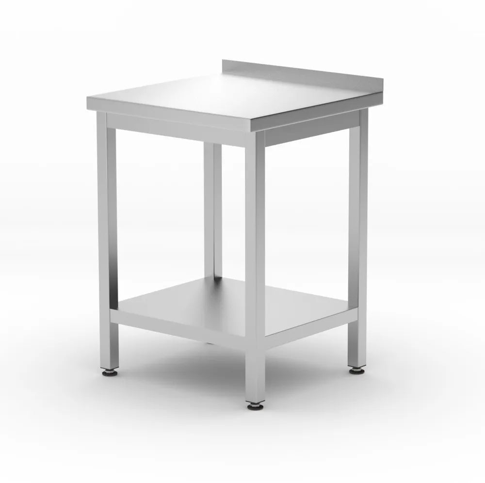 Wandtisch mit Ablage – verschraubt, Tiefe 600 mm, HENDI, Kitchen Line, 600x600x(H)850mm