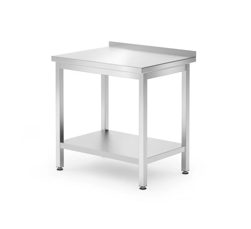 Wandtisch mit Ablage – verschraubt, Tiefe 600 mm, HENDI, Kitchen Line, 800x600x(H)850mm