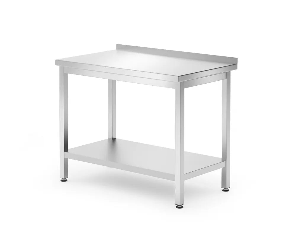 Wandtisch mit Ablage – verschraubt, Tiefe 600 mm, HENDI, Kitchen Line, 1000x600x(H)850mm