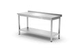 Wandtisch mit Ablage – verschraubt, Tiefe 600 mm, HENDI, Kitchen Line, 1200x600x(H)850mm