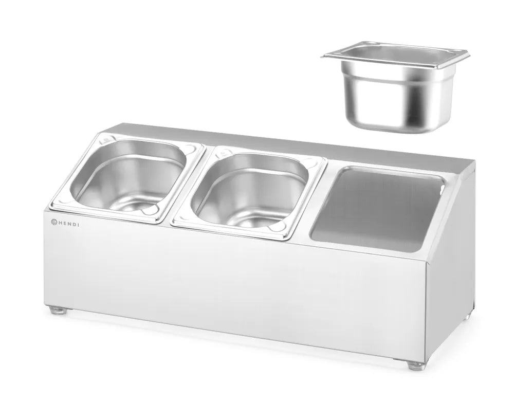 Halterung für Gastronorm-Behälter, HENDI, 3 Fächer, 512x245x(H)215mm