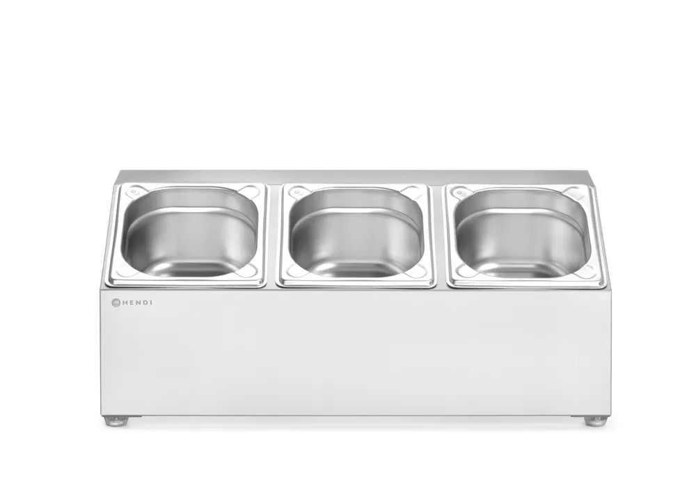 Halterung für Gastronorm-Behälter, HENDI, 3 Fächer, 512x245x(H)215mm