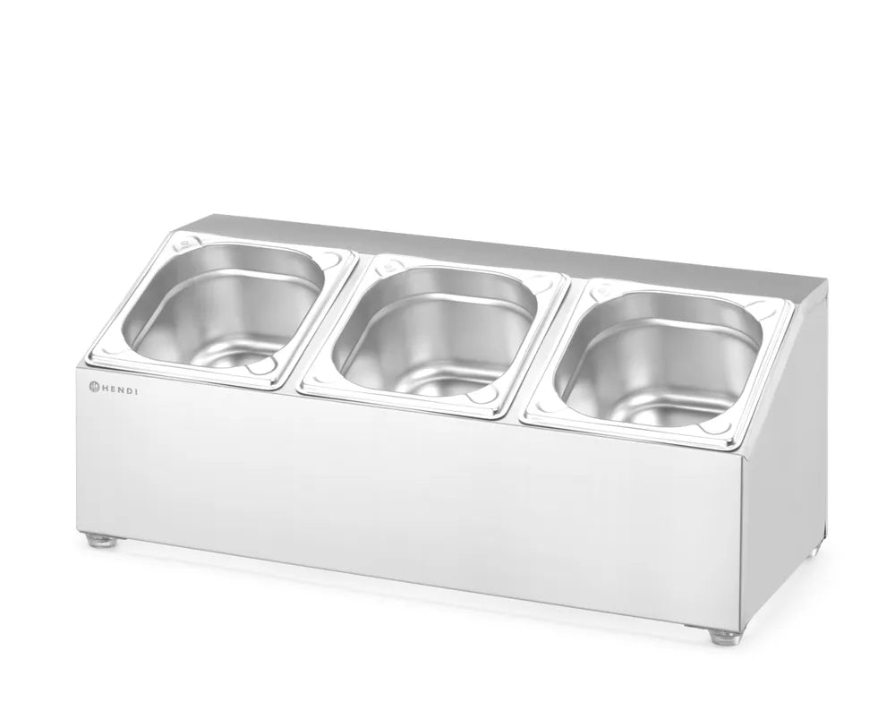 Halterung für Gastronorm-Behälter, HENDI, 3 Fächer, 512x245x(H)215mm