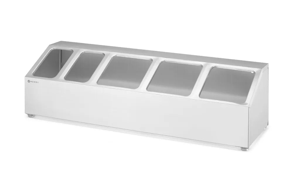 Halterung für Gastronorm-Behälter, HENDI, 5 Fächer, 745x245x(H)215mm